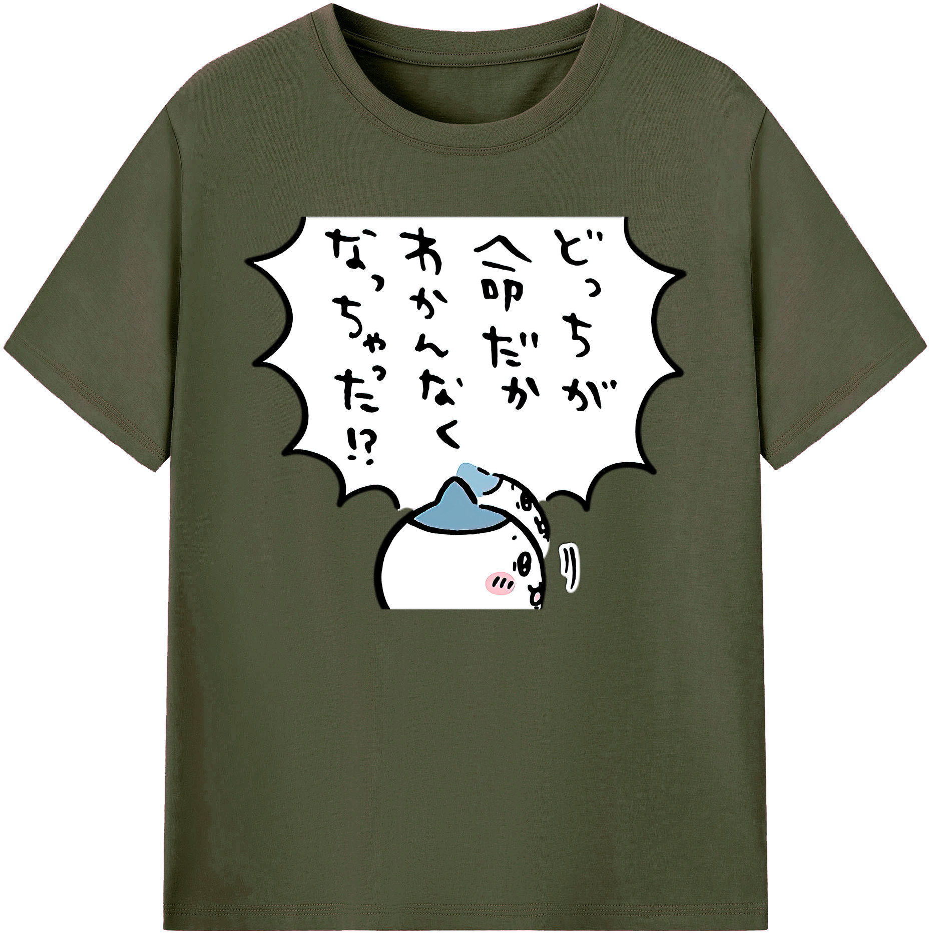 （画像用） ちいかわ ハチワレ Chii-kawa hachiware 綿100％ メンズ半袖Tシャツ｜肌触りやわらか＆通気性